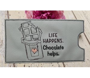 Stickdatei - Schokolade mit Spruch